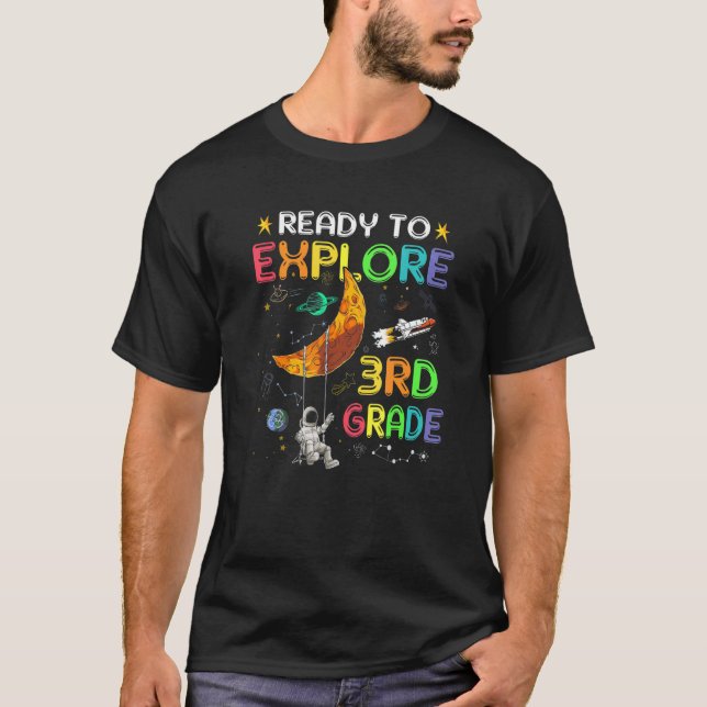 Camiseta Crianças Prontas Para Explorar O Astronauta Cuta D (Frente)
