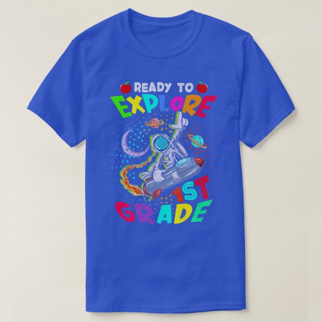 Camiseta Crianças prontas para explorar o garoto astronauta (Frente do Design)