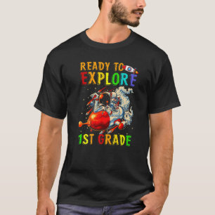 Camiseta Crianças Prontas Para Explorar O Menino Astronauta