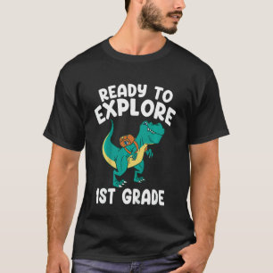 Camiseta Crianças Prontas Para Explorar Rex de Volta às Aul