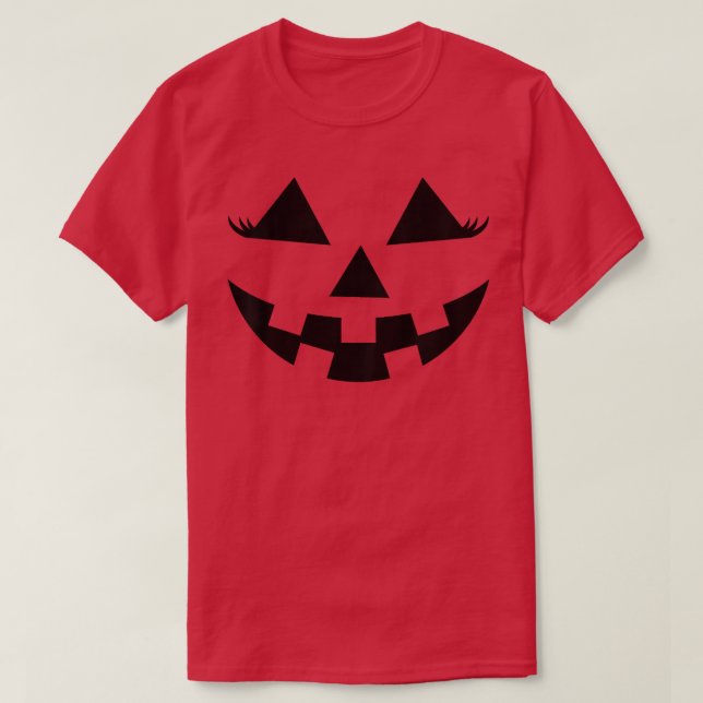 Camiseta Crianças Pumpkin Jack O Lanterna Face Com Rapariga (Frente do Design)