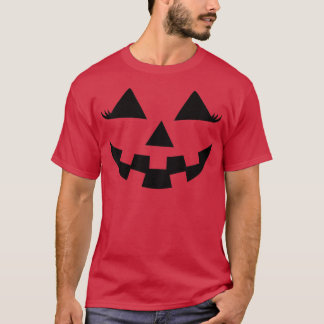 Camiseta Crianças Pumpkin Jack O Lanterna Face Com Rapariga
