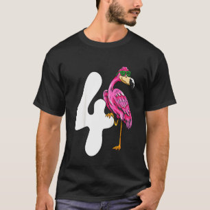 Camiseta Crianças Quarto Aniversário Para Meninas Rosa Flam