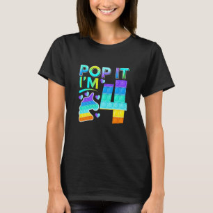 Camiseta Crianças Quatro Pop. Sou 4 Ficheiro de Aniversário