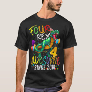 Camiseta Crianças Quatro T São Espetaculares Desde 2018 4 A