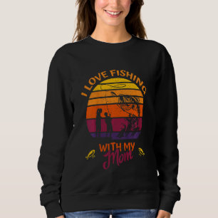 Camiseta Crianças Que Adoro Pescar Com Minha Mãe Equipe De