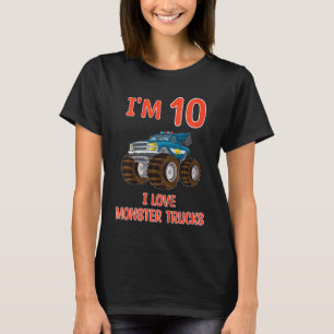 Camiseta Crianças que amo caminhonete monstro... tenho 10 a