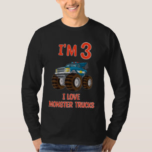 Camiseta Crianças que amo caminhonete monstro... tenho 3 an