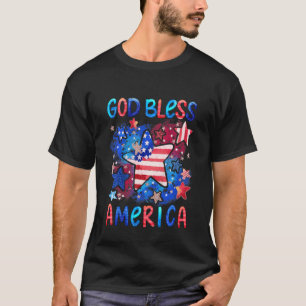 Camiseta Crianças Que Bandeiras Americanas Bonitas E Menina