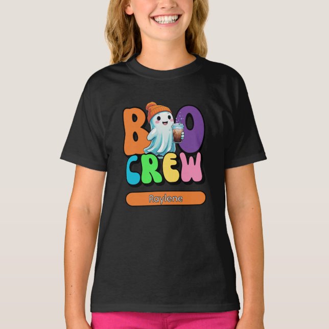 Camiseta Crianças que combinam fantasmas com gatos de tripu (Frente)