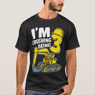 Camiseta Crianças que estou esmagando sendo 3 anos garotos