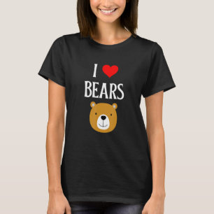 Camiseta Crianças Que Eu Amo Ursos Que Coração Ursos Ursos