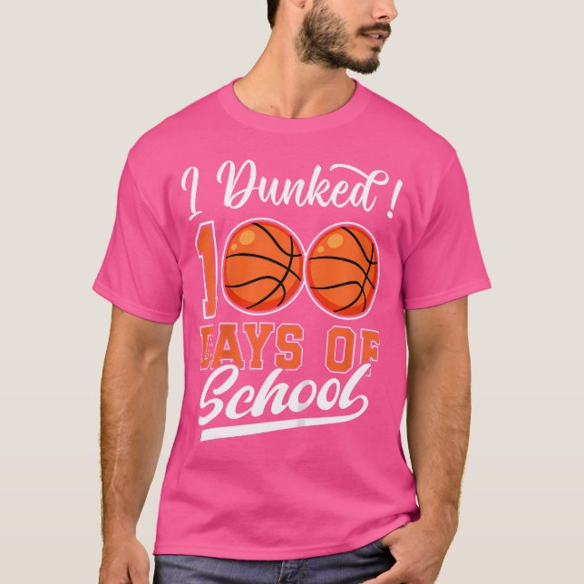 Camiseta Crianças Que Eu Dava 100 Dias De Basquete Escolar  (Frente)