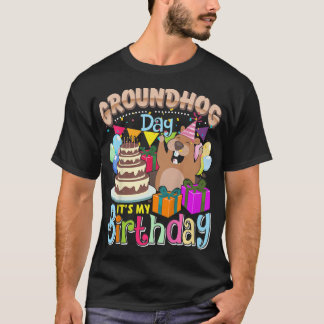 Camiseta Crianças Que Eu Era Nascer No Dia Do Groundhog - N
