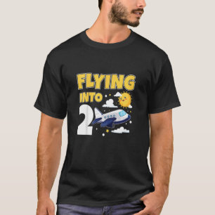 Camiseta Crianças Que Voam Para 2 Pilotos De Avião Com 2 An