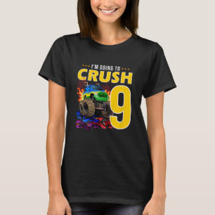 Camiseta Crianças que vou esmagar por ter 9 anos 9 anos 9 a