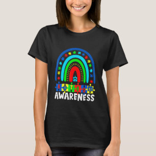 Camiseta Crianças Quebra-cabeça do Arco-Íris Piece Autismo