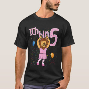 Camiseta Crianças Quinto Aniversário Garoto Balé Leão Ich C