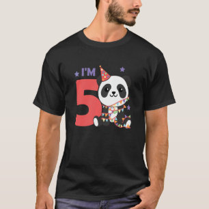 Camiseta Crianças Quinto Aniversário Panda Crianças Um Pand