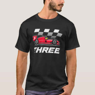 Camiseta Crianças Race Car aniversário de 3 anos 3 Anos Ra