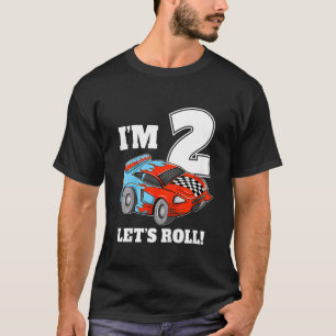 Camiseta Crianças Race Car segundo aniversário Boy 2 Toddle