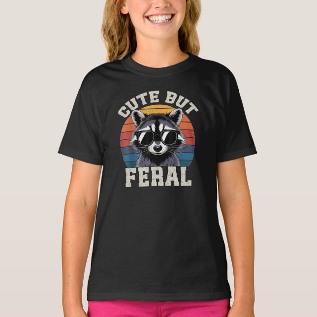 Camiseta Crianças Racoon Tee Cute Mas Feral (Frente)