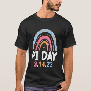 Camiseta Crianças Rainbow Happy Pi Day Matemática Espiral T