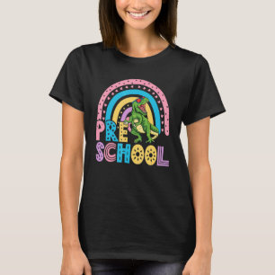 Camiseta Crianças: Rainbow Preschool Dinossauro Primeiro Di