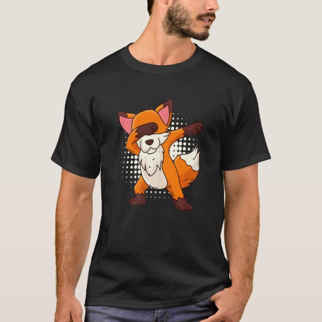 Camiseta Crianças raposas fazendo dab (Frente)