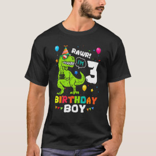 Camiseta Crianças Rarw Eu sou 3 Crianças de Aniversário 3 A
