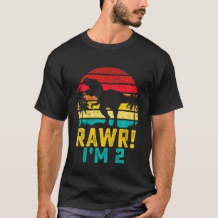 Camiseta Crianças Rawr Eu sou 2 Dinossauro 2 anos Garoto se