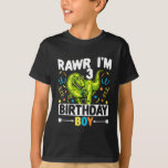 Camiseta Crianças Rawr Eu sou 3 Birthday Boy Rex T-rex Dino<br><div class="desc">Procurando a ideia do presente de aniversário de 3 anos? Esta será perfeita. "Rawr I'm 3 Birthday Boy" foi desenhado pela inspiração do 3º aniversário do T-Rex. Divirta-se com a aniversário de 3 anos. Tenha um bom dia</div>