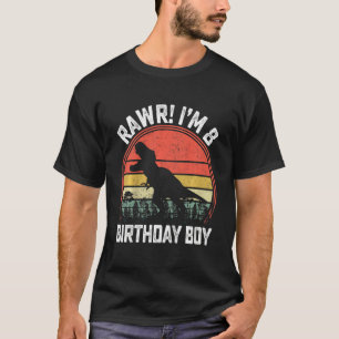 Camiseta Crianças Rawr Eu tenho 8 anos Rex 8º Aniversário D