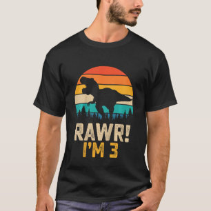 Camiseta Crianças Rawr Iu2019m 3 Dinossauro 3 Anos Rex 3rd