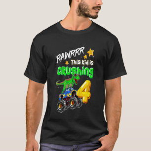 Camiseta Crianças Rawrrrrr Este Garoto Está Esmagando 4 Mon
