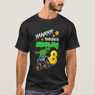 Camiseta Crianças Rawrrrrr Este Garoto Está Esmagando 8 Mon