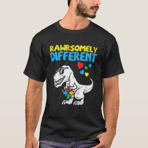 Camiseta Crianças Rawrsomely Diferente Trex Dino Menino Tod