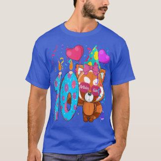 Camiseta Crianças Red Panda 10º Aniversário Garota Eu tenho