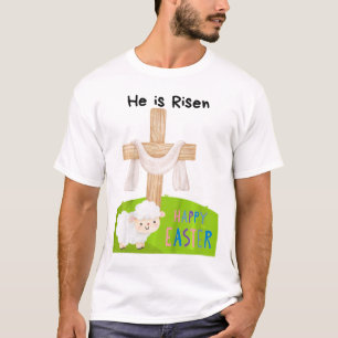 Camiseta Crianças Religiosas Páscoa Toddler Ele Ressuscitou