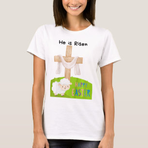 Camiseta Crianças Religiosas Páscoa Toddler Ele Ressuscitou