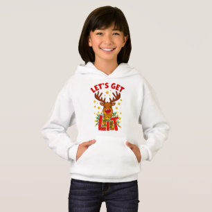 Camiseta Crianças Rena Divertida de Natal   Vamos Ficar Ilu