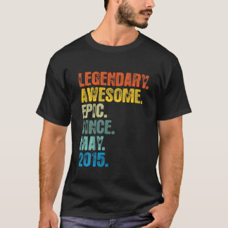 Camiseta Crianças Retro Legendário Desde Maio De 2015 T 7 A