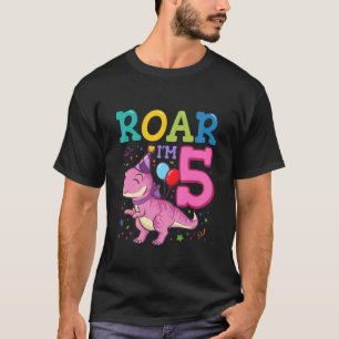 Camiseta Crianças Roam Im 5 Anos Rapariga Dinossauras 5 An
