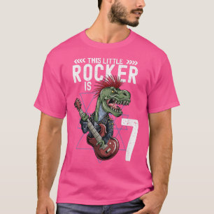 Camiseta Crianças Rock And Roll Music T Rex Dinosaur 7 Birt