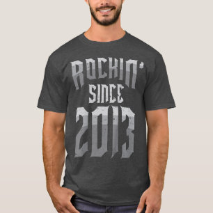 Camiseta Crianças Rockin' Desde 2013 Vintage Rock Music Fan