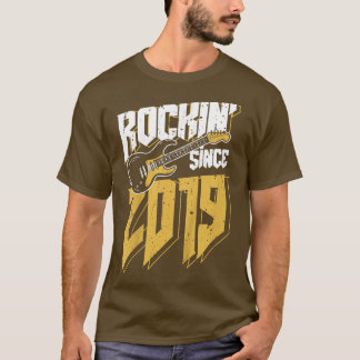 Camiseta Crianças Rockin' Desde 2019 Vintage Rock Music Fan