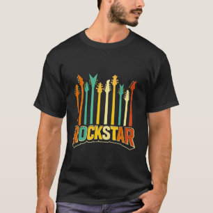 Camiseta Crianças Rockstar Guitarras Divertidas, Bandas de