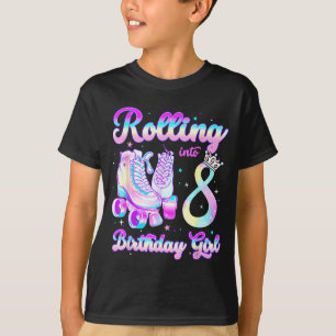 Camiseta Crianças Rolando Em 8 Patinação Sobre Rodas 8º Ani