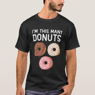 Camiseta Crianças Rosquinha de aniversário de 3 anos de de
