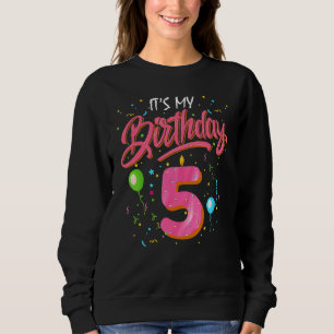 Camiseta Crianças Rosquinha Doce É o meu aniversário 5 de 5